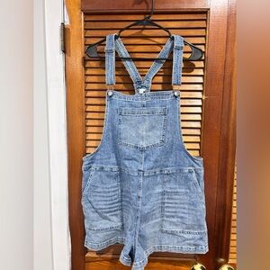 Aerie soft Blue Denim Overalls
